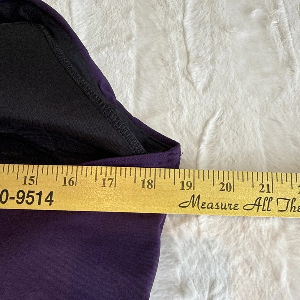 Lands End Swimsuit Women 18 DD Purple Slimming One Piece Built In Bra Vacation